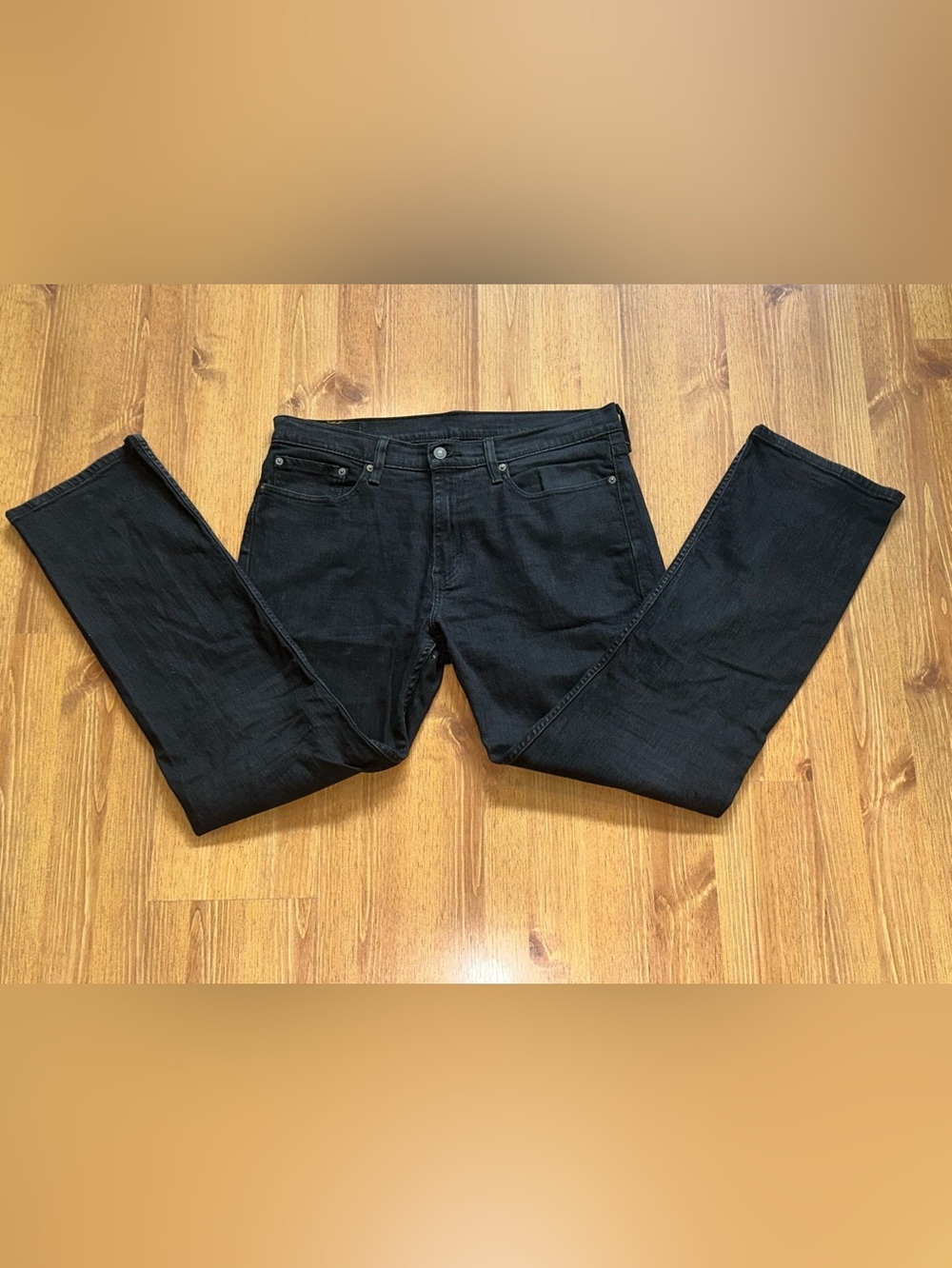 Levi's 514 Straight Stretch Black Denim Jeans Men's Size 36x32 EUC
